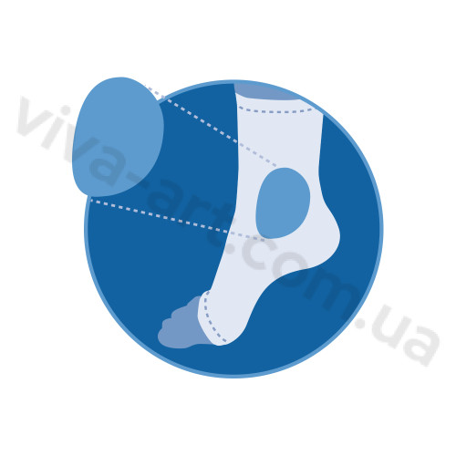 Носок с гелевой защитой зоны лодыжки с открытым носком, размер на выбор, шт.